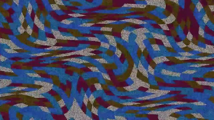 Abstract Wavy Pattern with Textured Geometric Shapes