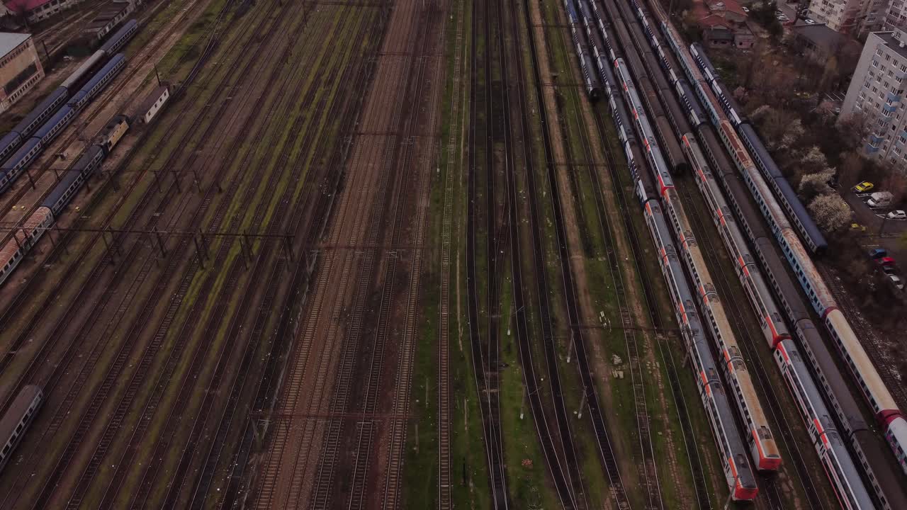 Aerial View In Abandoned Train Station