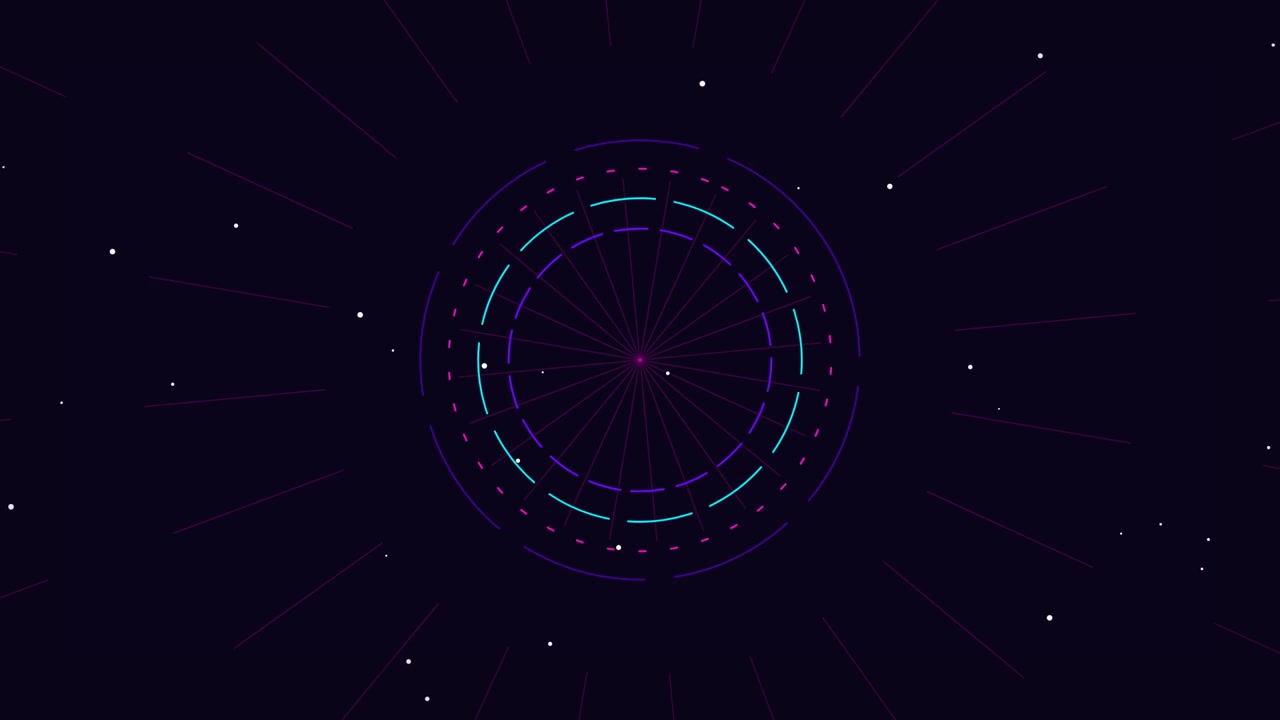 Abstract Digital HUD Interface with Rotating Circular Elements