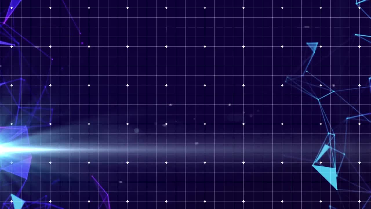 파란색 배경에 연결 네트워크의 애니메이션