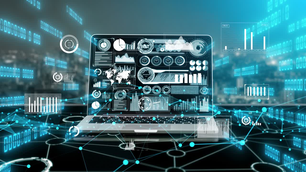 Imaginative visual of business data and financial figures graphic