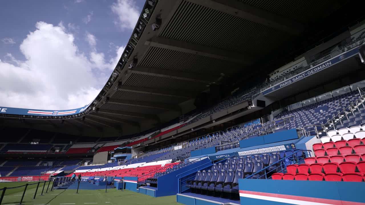 Empty Stands at Parc des Princes Stadium in Paris