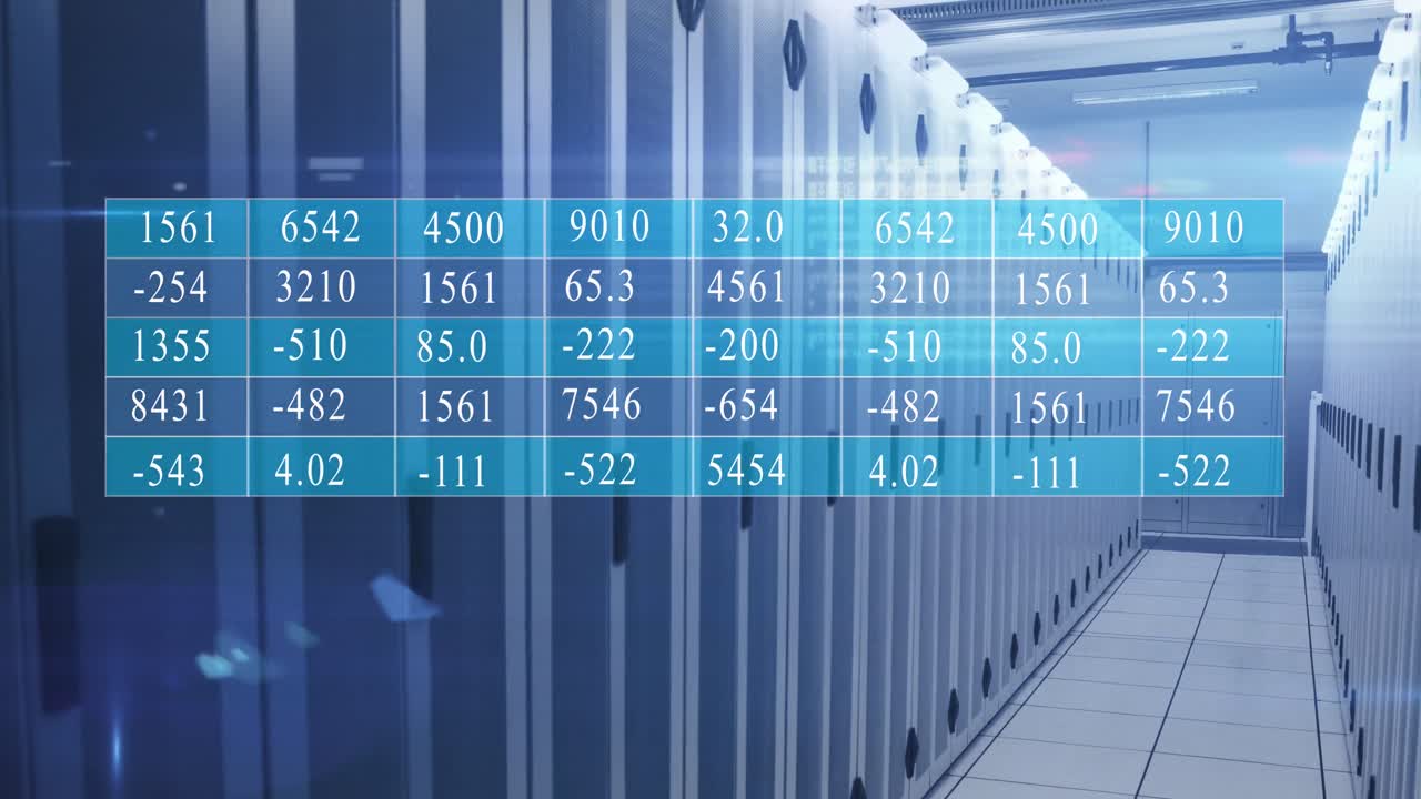 컴퓨터 서버를 통해 데이터 처리의 애니메이션