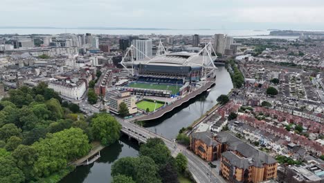 principality stadium cardiff wales drone,aerial