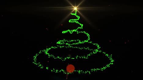 dibujo en forma de estrella del árbol de navidad sobre fondo negro