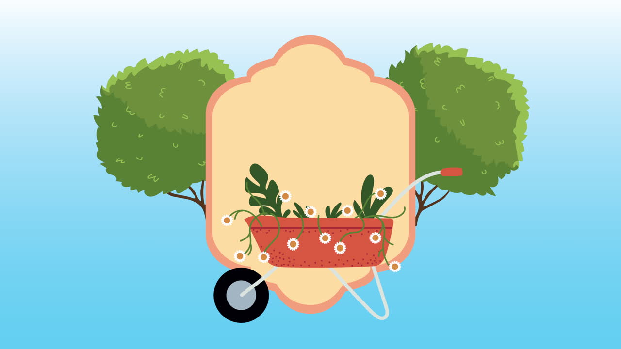 꽃 이 있는 정원 마차