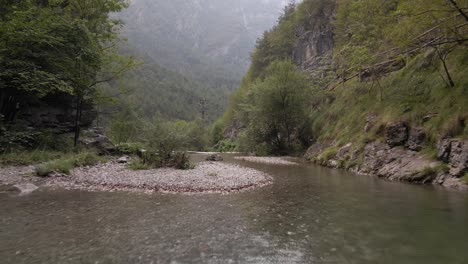 Aerial-view-on-rocky-mountain-stream-in-Northern-Italy