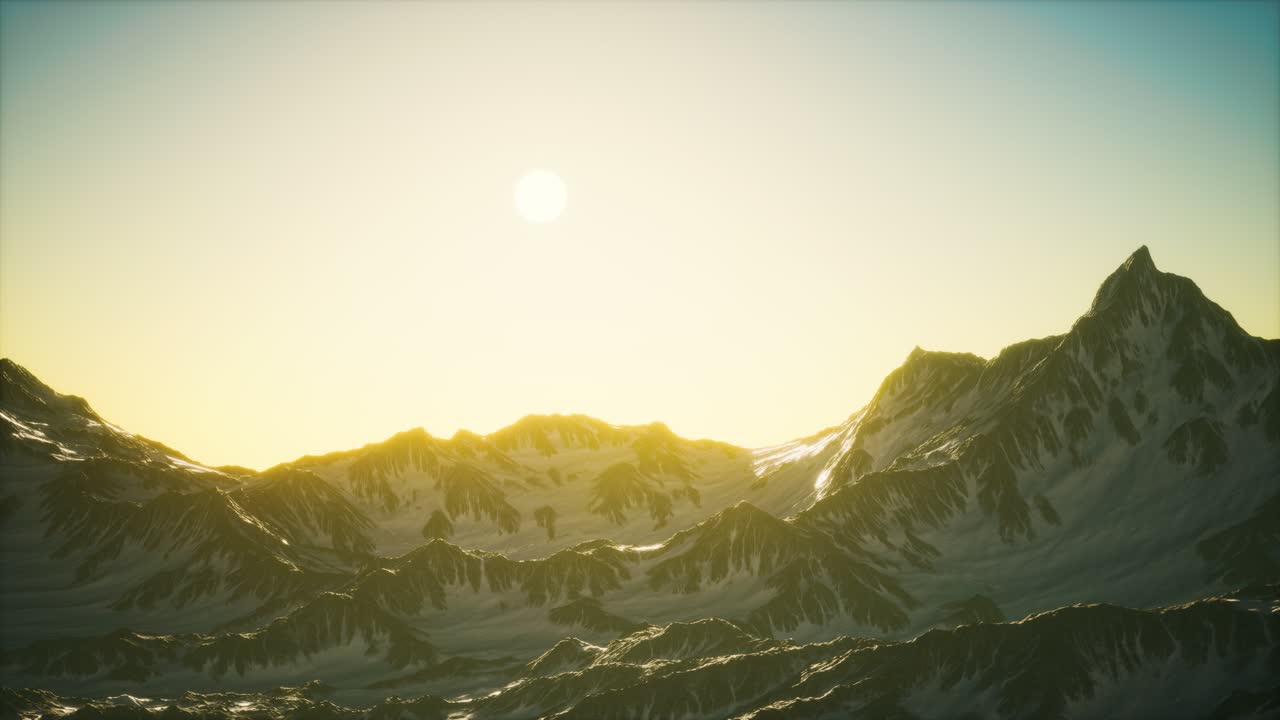 눈  ⁇ 인 알프스 산맥 의 공중 전망