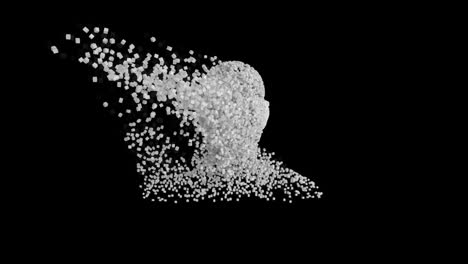 busto humano en movimiento sobre fondo negro