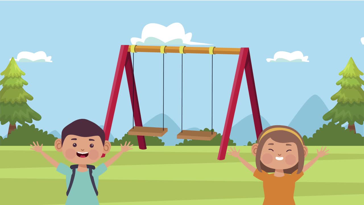 스 캐릭터를 입은 귀여운 학생 커플