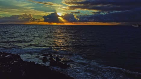 static shot of sunset from tenerife island, canary islands, spain