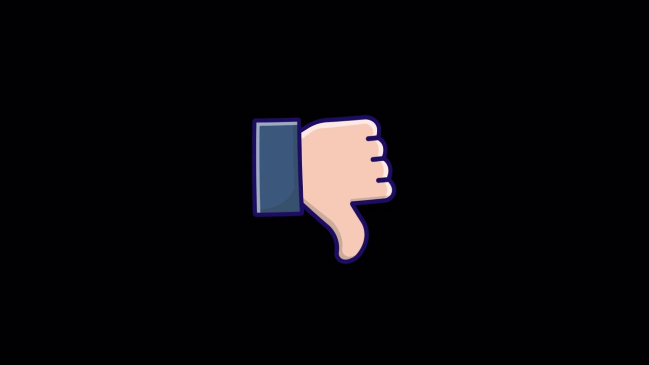 Animated Thumbs Down Icon on Black Background