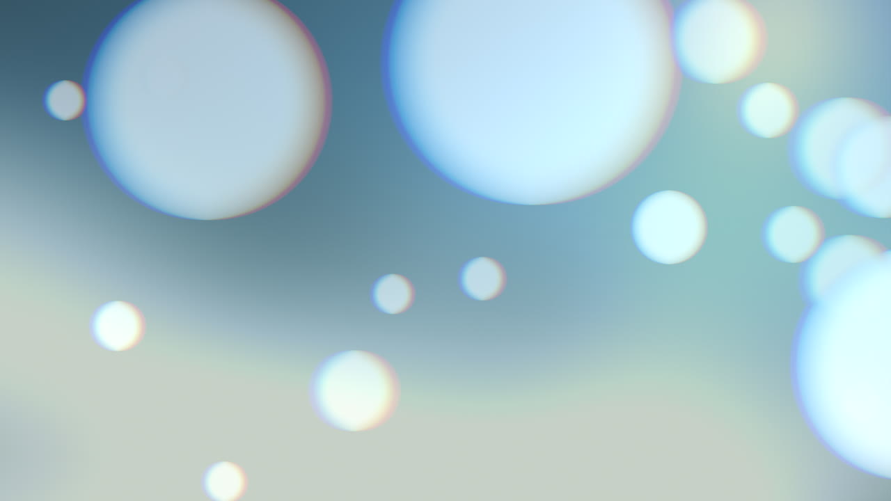 파란색과 패션 배경에 떨어지는 큰 둥근 반짝이와 입자