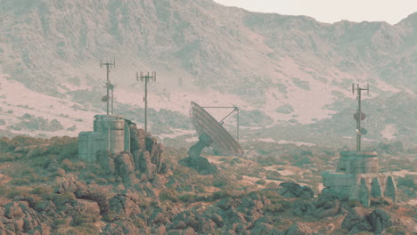 a satellite dish in the desert