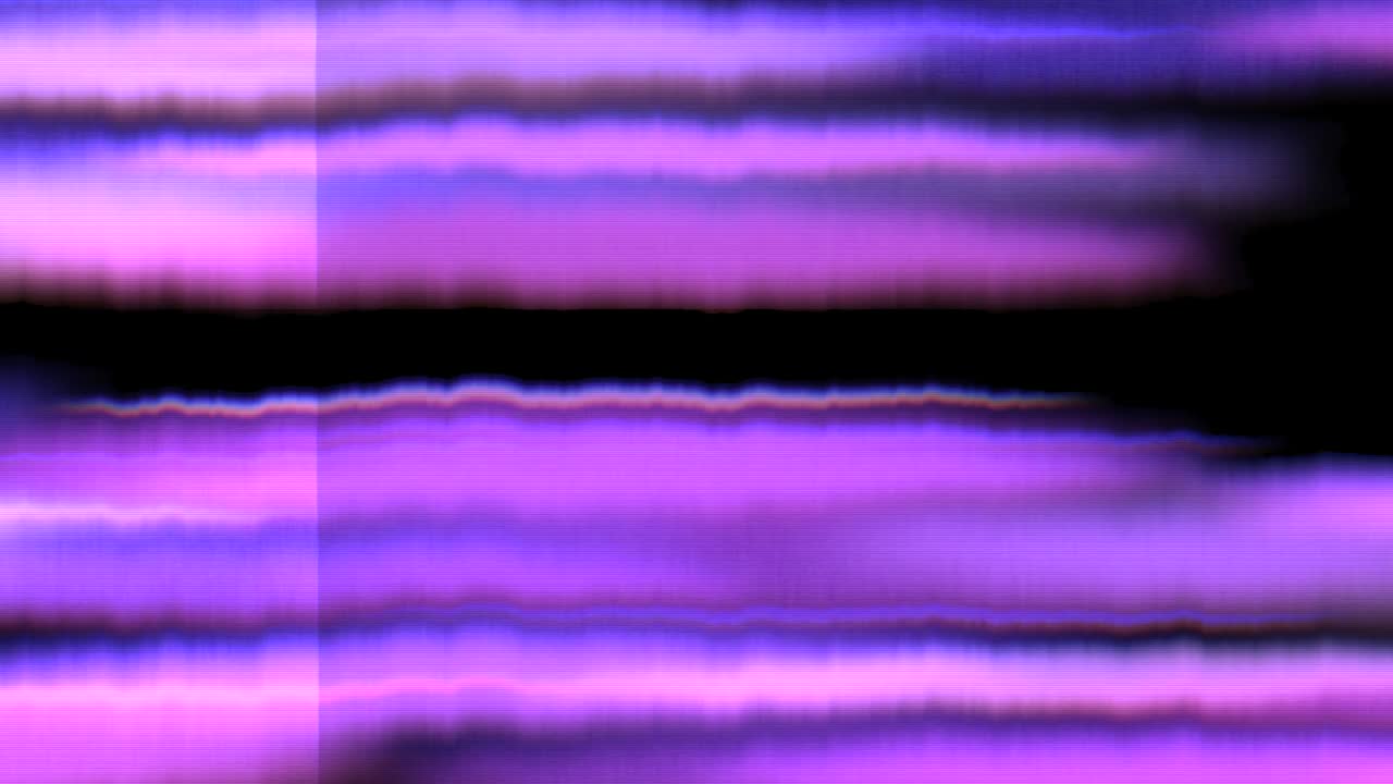 Horizontal neon colour bars moving heretically on damaged computer screen