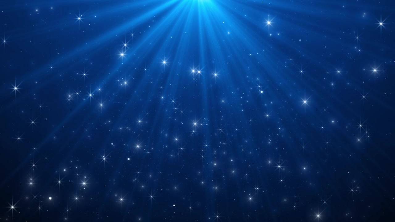 Blue star light background with glowing rays white sparkles and magical night sky atmosphere perfect