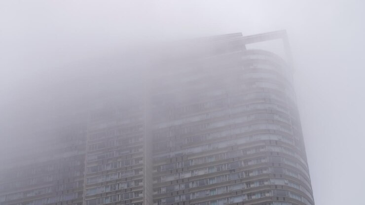 Hong Kong Building in the Mist