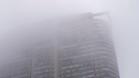 hong kong building in the mist