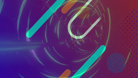 animación de líneas sobre túnel digital