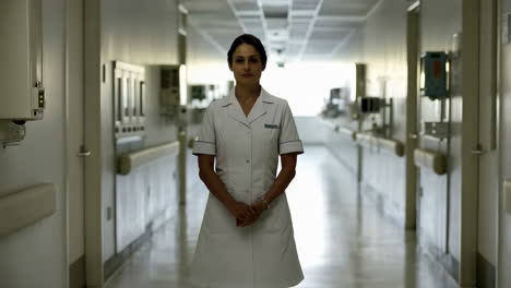 nurse in hospital corridor