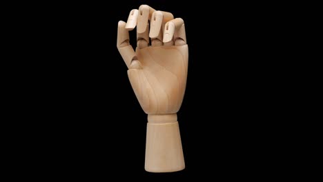 isolated wooden hand.