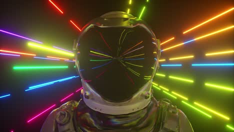 astronauta en la luz de neón