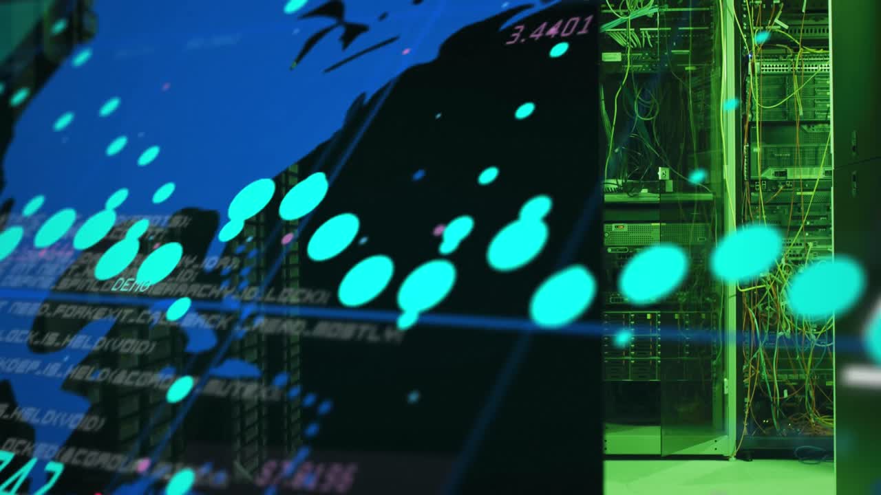 Animation of data processing over computer servers