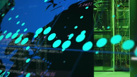 Animation of data processing over computer servers