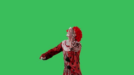 clown performance on green screen