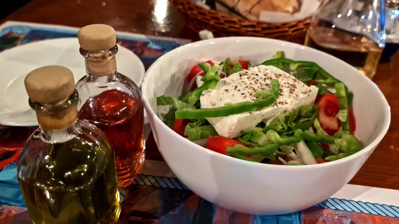 delicious typical salad dish with panela cheese, oils and dressings.