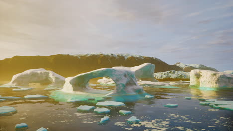 lago de islandia con glaciares que se derriten