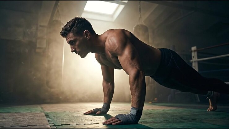 Fitness workout with bodyweight exercise