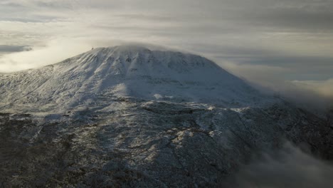 Flying-towards-mount-Gaustatopen-at-sunrise