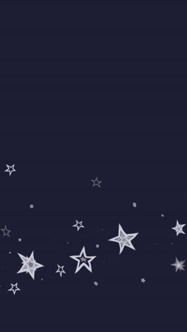 una animación de estrellas plateadas de fondo