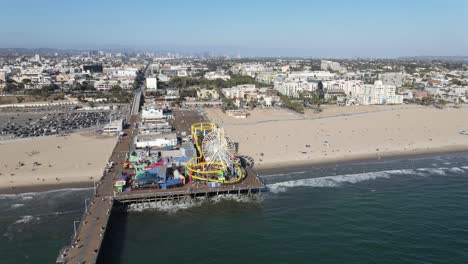 santa monica pier los angeles aerial flyover