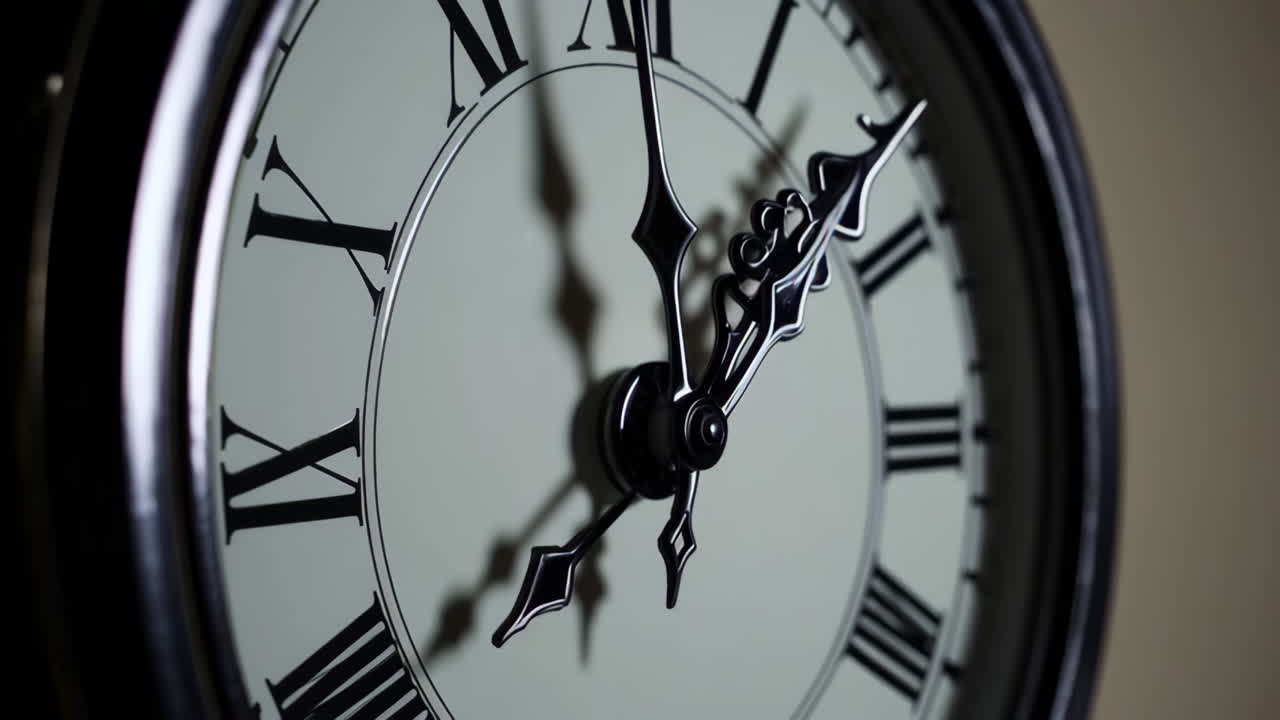 Close-up of an antique style wall clock