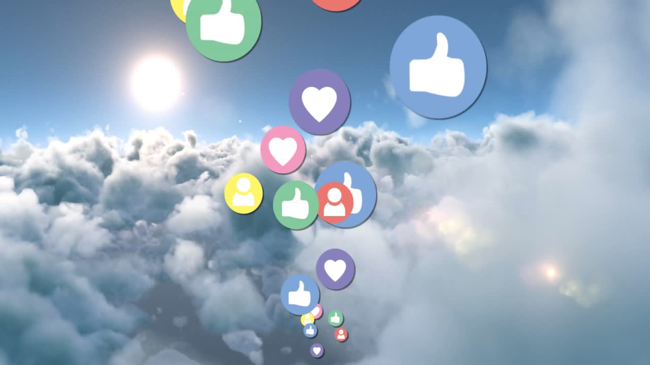 소셜 미디어 아이콘을 움직이는 4k