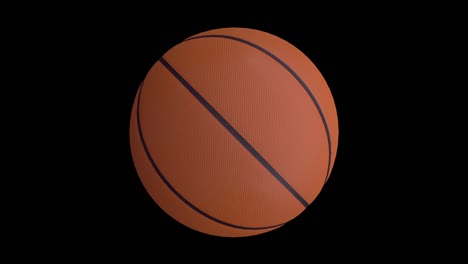 basketball ball spinning on a black background. object for your project. 4k