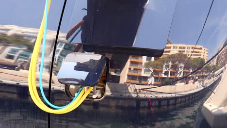 boat charging at monte carlo harbor, monaco