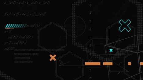 Mathematical equations and geometric figures