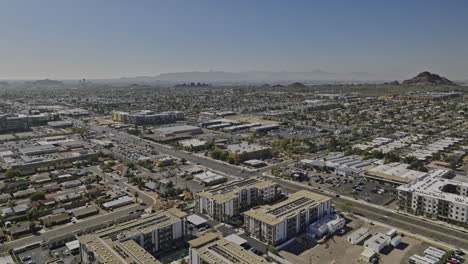 scottsdale arizona aerial v21 establishing shot drone flyover and around north road capturing tempe phoenix cityscape, rock formation and desert landscape view - shot with mavic 3 cine - february 2022