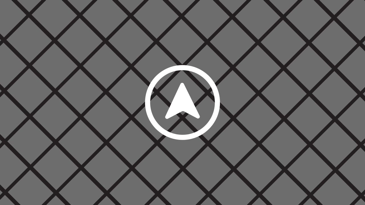 Navigation arrow icon map direction interface animation isolated on grey background