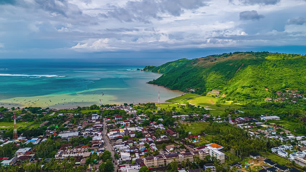 Coastal Landscape Of Selong Belanak Village In Penujak District, Central Lombok, West Nusa Tenggara, Lombok, Indonesia. Timelapse