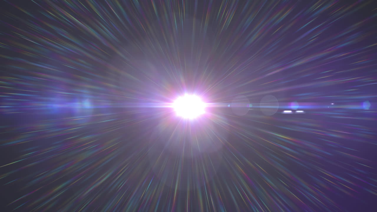 검은 바탕 위에 있는 빛의 반점과 트레일의 애니메이션