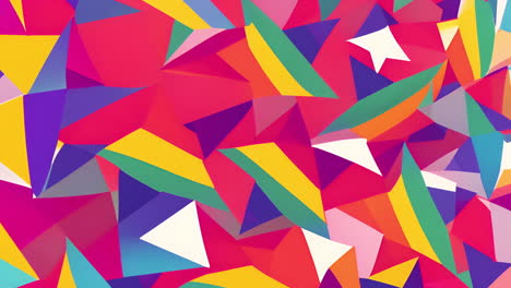 colorful geometric shapes animation with triangles and polygons on vibrant background