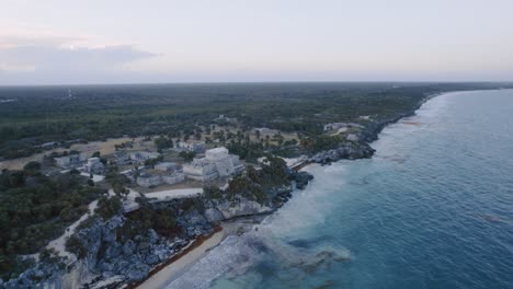 Slow-rotating-aerial-drone-shot-in-front-of