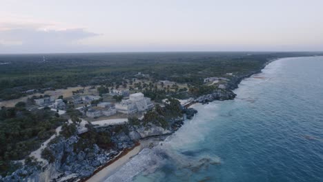 slow rotating aerial drone shot in front of