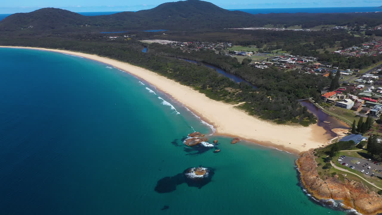 south west rocks beaches y macleay river, nueva gales del sur, australia, antena