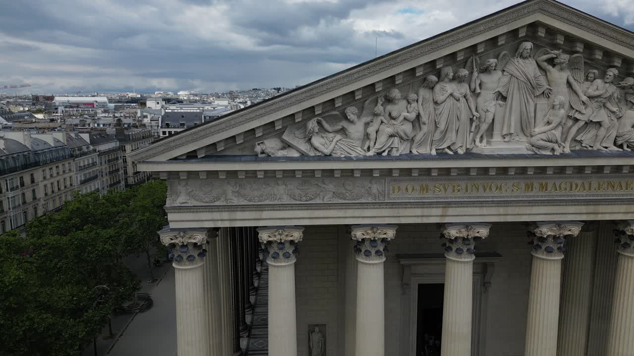 Aerial View of the Madeleine Church in Paris, France