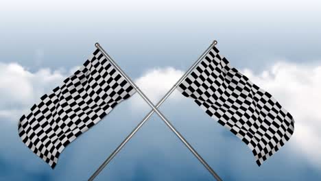 Racing-flags-waving-in-the-sky